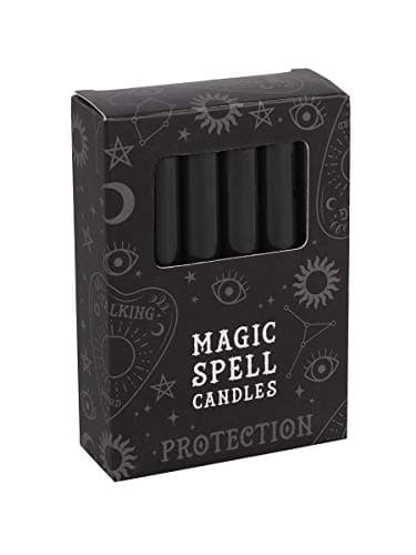 Image of 12 Magic Candles with Protection 10 cm Black