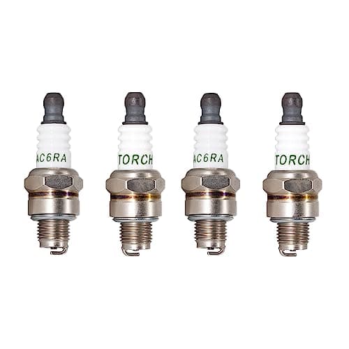 Image of Torch 4pcs Spark Plug AC6RA for NGK CMR6A/1223, Champion 978/RY4C RY4CT10, Autolite 4194, Brisk 3158 SR15C, OEM - Alumina Core, 10mm x 1mm Thread, 16mm Hex, 6 Heat Range - Motorcycle Spark Plugs