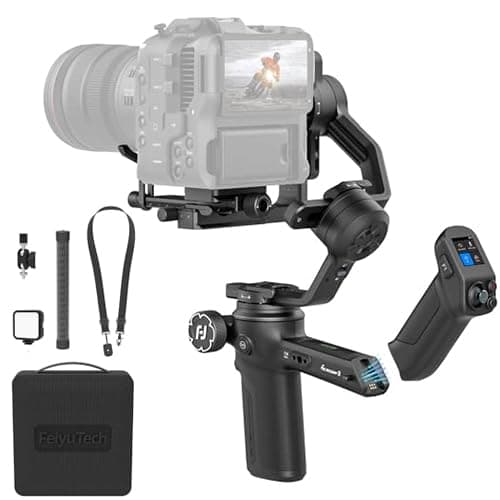 Image of Feiyutech SCORP 3 Kit [OFFICIAL] Gimbal Stabilizer for Camera with Built-in 4.0 AI Tracking,3.5kg Payload,Detachable Handle with 12m Wireless Control,Bluetooth/Cable Control,Extra 5 Accessories