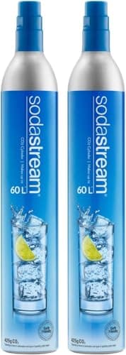 Image of SodaStream 2 x Blue Screw-in Spare CO2 Cylinder Value Pack Refill for Genesis, Jet, and Spirit Sparkling Water Maker