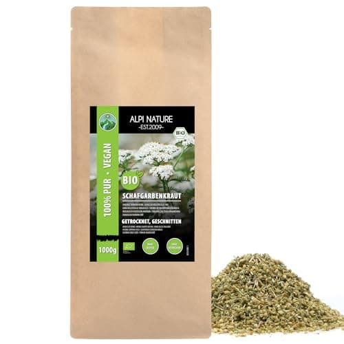 Image of Alpi Nature Organic Yarrow Tea 1kg 2.2 lb, Dried and Cut Yarrow Herb, Loose Herbal Tea