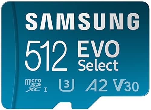 Image of SAMSUNG EVO Select Micro SD-Memory-Card + Adapter, 512GB microSDXC 130MB/s Full HD & 4K UHD, UHS-I, U3, A2, V30, Expanded Storage for Android Smartphones, Tablets, Nintendo-Switch (MB-ME512KA/AM)