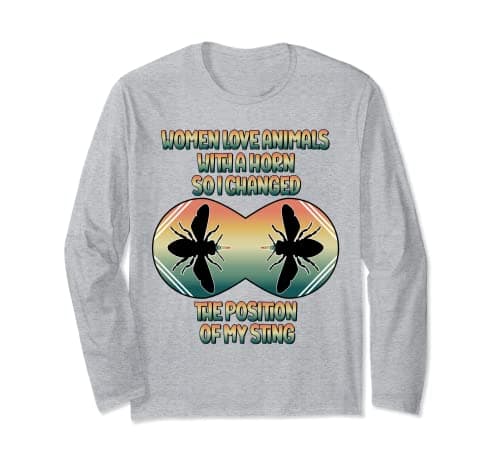 Image of Cute Bee Idea for Beekeeper Women Beekeeping Gag Funny Bees Long Sleeve T-Shirt