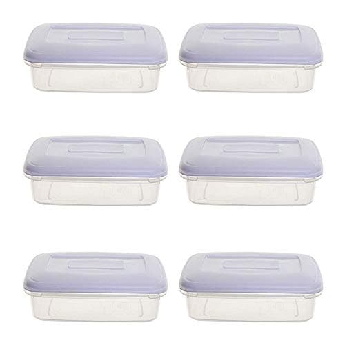 Image of Whitefurze Rectangular Food Storage Container 0.8 Litre Clear (Pack of 6)