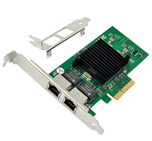 Image of Dual-Port PCIe X4 Gigabit Network Card 1000M PCI Express Ethernet Adapter with Intel 82576 Two Ports LAN NIC Card for Support PXE SR-IOV for Windows/Windows Server/Linux/Freebsd/DOS with Low Profile