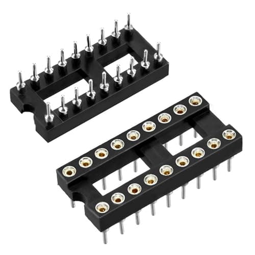 Image of Ganasome 20 Pcs 2.54mm Pitch 18 Pins Circular Hole Soldering DIP IC Socket Adaptor