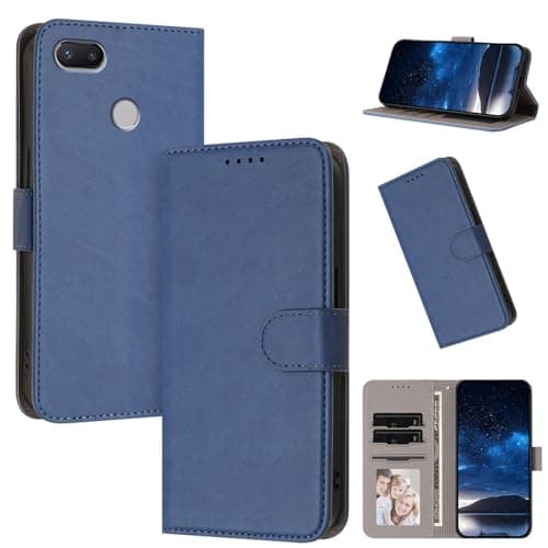 Image of Rfvzubemok Compatible with Huawei P9 lite (2016),Compatible with Huawei P9 lite (2016) Flip Kickstand Magnetic Closure Wallet Phone Case Blue