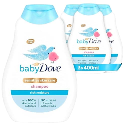 Image of Baby Dove Rich Moisture Shampoo - Soothing & Gentle for Newborns & Infants, Tear-Free with Mild Fragrance, Perfect for Sensitive & Dry Scalp, Skin Care Essentials, For Daily Use - 400ml, Pack of 3