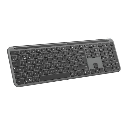 Image of Logitech Signature Slim K950 Wireless Keyboard, Sleek Design, Switch Typing Between Devices, Quiet Typing, Bluetooth, Multi-OS, Windows, Mac, Chrome, QWERTY UK Layout, Graphite
