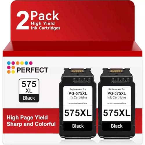 Image of PG575XL Remanufactured Ink Cartridge 2 Black – Compatible with Canon PIXMA TS3550i TS3551i TR4750i TR4751i – Replacement for Canon PG-575XL High Yield Ink