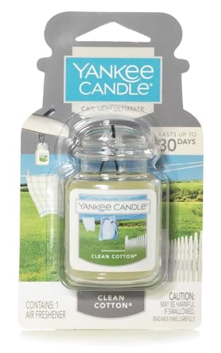 Image of Yankee Candle Car Jar Ultimate Scented Air Freshener | Clean Cotton | Lasts up to 4 Weeks