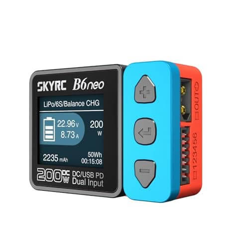 Image of GoolRC B6neo Smart Charger Lipo Battery Charger, DC 200W PD 80W Battery Balance Charger Discharger for 1-6s LiPo/Life/LiIon/LiHV Battery, 1-15s NiMH/NiCd Batteries (Blue)