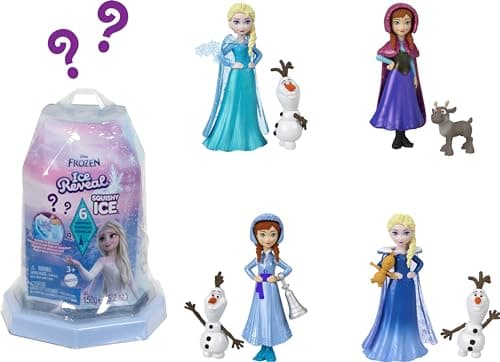 Image of Mattel Disney Frozen Toys, Small Doll Ice Reveal with Squishy Ice Gel & 6 Surprises Including Character Friend & Play Pieces (Dolls May Vary)
