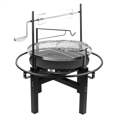 Image of KCT BBQ Grill with Rotisserie Outdoor Patio Fire Pit Bowl