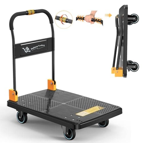 Image of N&S Platform Truck Heavy Duty Trolley 350 kg One-Handed Folding Sack Truck on Mute Wheels
