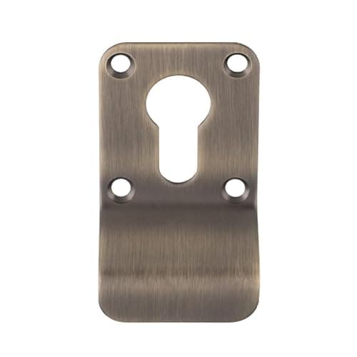 Image of KOOPLES HARDWARE Cylinder Pulls for Euro Profile Locks Front Door Handles Aluminium or Brass Durable Lock Trim (Euro Profile, Antique Brass)