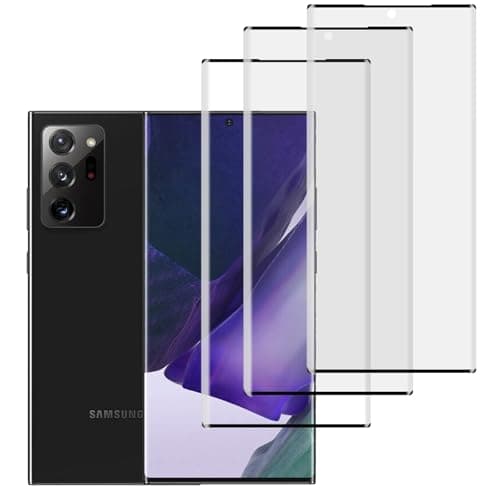 Image of LERINNA [3 Pack Full Coverage Tempered Glass Screen Protector for Samsung Galaxy Note20 Ultra, Fingerprint Unlock[HD Anti-Scratch ] [9H Hardness] [3D Curved] Screen Protector For protective cases