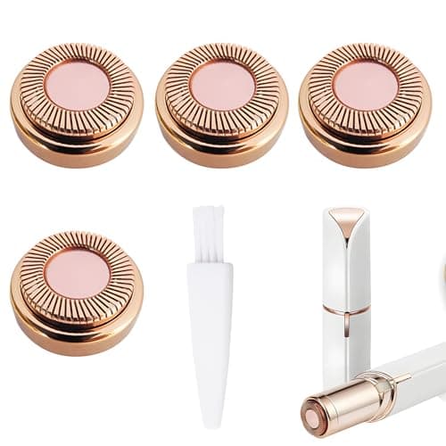 Image of 4PCS Hair Remover Replacement Heads Compatible with Gen 1 Finishing Touch Flawless Rose Gold Facial Hair Remover Replacement Heads Facial Removal Tool for Women with 1 Pcs Cleaning Brush