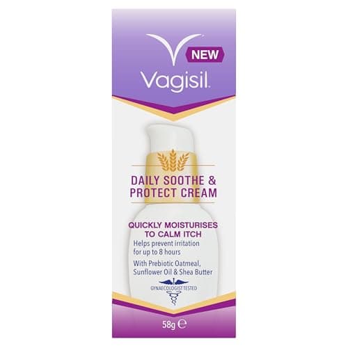 Image of Vagisil Daily Sooth & Protect Oatmeal Cream Pump, 58g. Provides Itch Protection With Prebiotic Oatmeal, Sunflower Oil & Shea Butter
