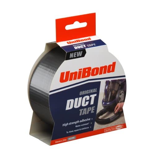 Image of UniBond Original Duct Tape High Strength Adhesive - 50 mm x 25 m, Silver
