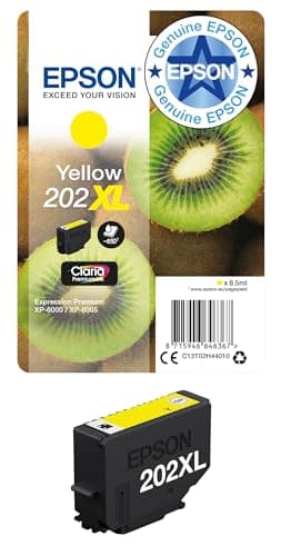 Image of Epson 202XL Yellow Kiwi High Yield Genuine, Claria Premium Ink Cartridge