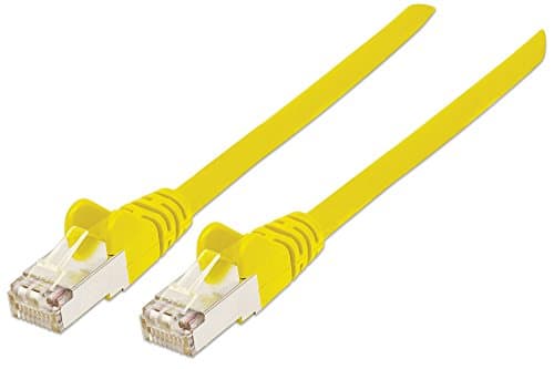 Image of Intellinet Network Patch Cable, Cat7 Cable/Cat6A Plugs, 1m, Yellow, Copper, S/FTP, LSOH / LSZH, PVC, RJ45, Gold Plated Contacts, Snagless, Booted, Polybag