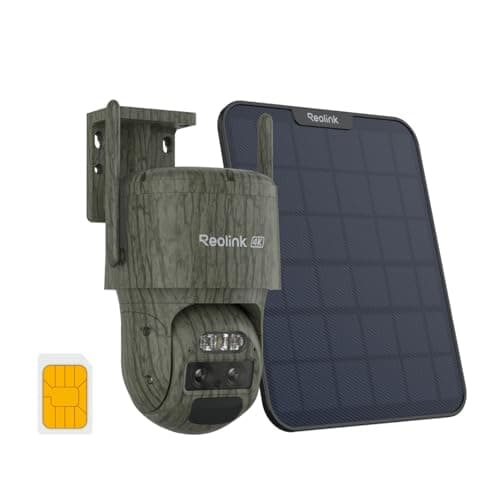 Image of Reolink 4K 4G LTE Cellular Security Camera Outdoor Wireless with SIM Card, Battery Powered, No WiFi Camera, 6X Zoom, Auto Tracking, No-Glow IR, IP65 for Wildlife, TrackMix LTE-C+ Solar Panel