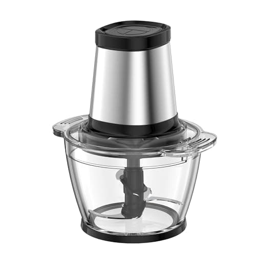 Image of Daewoo Mini Chopper With 1 Litre Glass Bowl, Food Chopper With 4 Stainless Steel Blades, Anti-slip bottom, Safety locking lid, Food Chopper Electric, 500W Motor