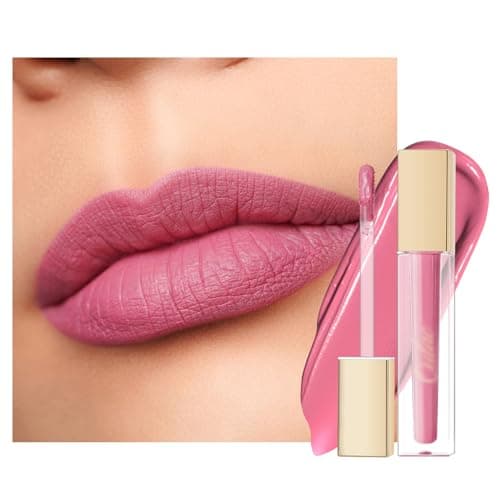 Image of Oulac Pink Lipstick for Women, Matte Liquid Light Pink lipstick Long lasting Lip Stain, Waterproof Highly Pigmented Creamy Formula with Vitamin E, Vegan, 4.5ml (M25)