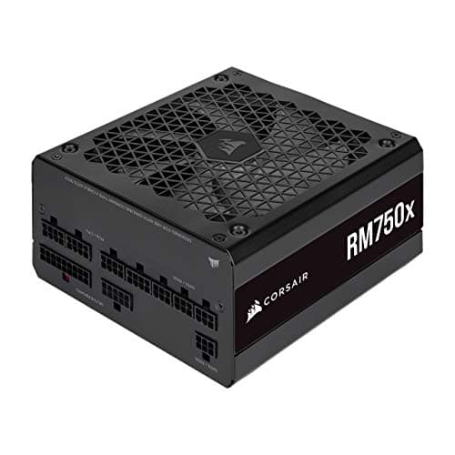 Image of Corsair RM750x 80 Plus Gold Fully Modular ATX 750 Watt Power Supply (Wide Compatibility, Reliabile Japanese Capacitors, Extremely Fast Wake-from-Sleep) UK - Black, 135 mm Magnetic Levitation Fan