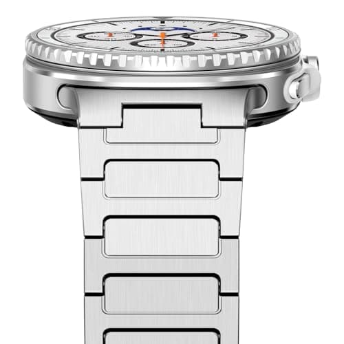 Image of NewWays Grade 2 Titanium Link Bracelet for Samsung Galaxy Watch8/ 8 Classic Band for Men, Silver