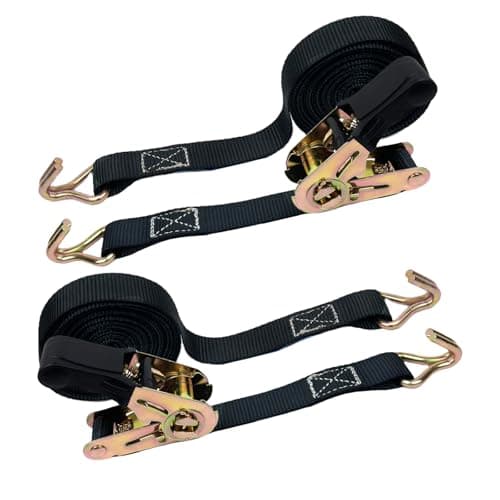 Image of OWSYTOOL Ratchet Straps 2Pack, 800KG Tie Down Straps, 6M x 25mm Ratchet Straps with Hook Lashing Strap for Motorcycles, Car, Trailer, Cargoes, Household