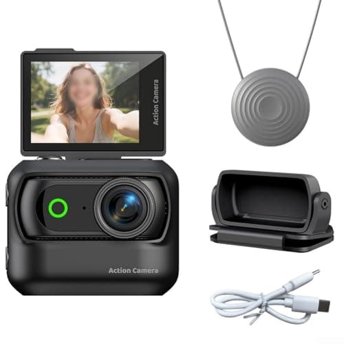 Image of Wablissia Panoramic Action Camera Compact Thumb-Sized Real-Time Anti-Shake WiFi Preview Detachable Magnetic Mount ABS Lightweight For Helmet Bike Chest Multi(Black)