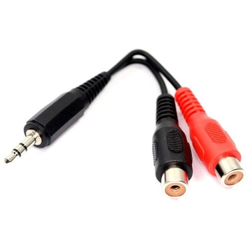 Image of kenable 3.5mm Stereo Jack to Twin Phono RCA Sockets Adapter Cable