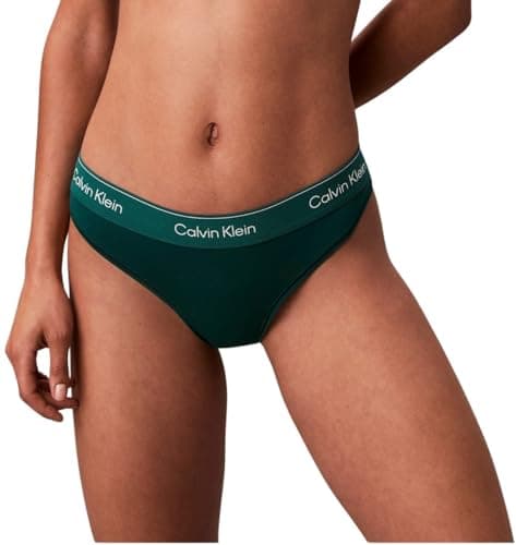 Image of Calvin Klein Women’s Stretch Thong, Blue (Turf), S