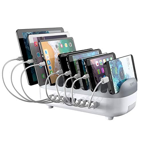 Image of ORICO 120W Charging Station for Multiple Devices - 10 USB Smart Ports - Auto Temperature Control System - Charger Organizer Docking Station for Phones, Tablets and Others - White (Cables not Included)