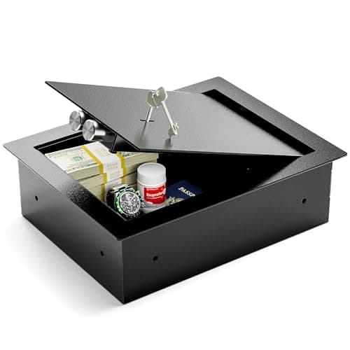 Image of KornerBatl Floor Safe, 0.405 cu.ft Hidden Security Floor Safe For Home With Key Lock