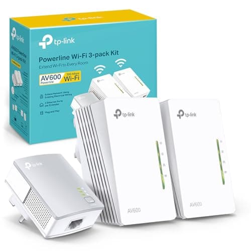 Image of TP-Link TL-WPA4220 TKIT 2-Port Powerline Adapter Starter Kit, WiFi Extender Booster Trasfer Speeds up to 600Mbps, 2x Ethernet Ports, One-Touch Wi-Fi Configuration, Easy App Management