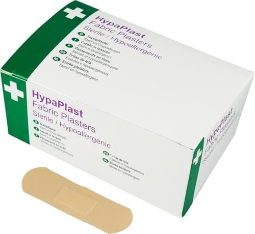 Image of Safety First Aid Group HypaPlast Fabric Plasters, 7.2 x 2.5 cm (Pack of 100) Sterile Hypoallergenic