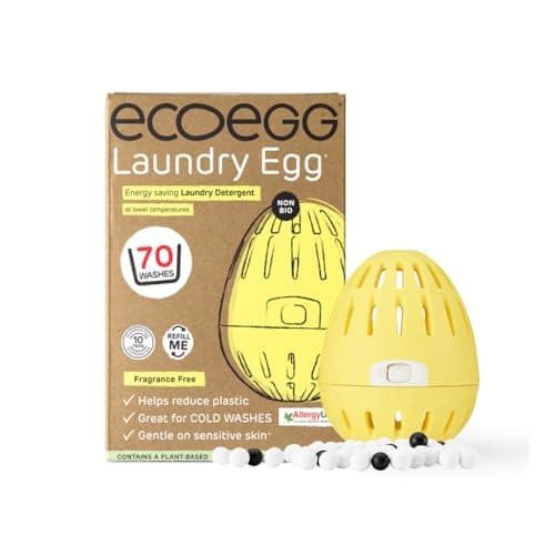 Image of ecoegg Laundry Egg with 70 washes included | Laundry Detergent | Non bio and no enzymes, no phosphates, no palm oil, no chlorine bleach or petrochemicals | Sensitive Skin |Fragrance Free 70 Wash