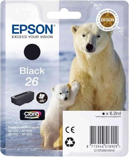 Image of Epson T2601 26 Inkjet Cartridge Polar Bear Capacity 6.2ml Black Ref C13T26014010 102133