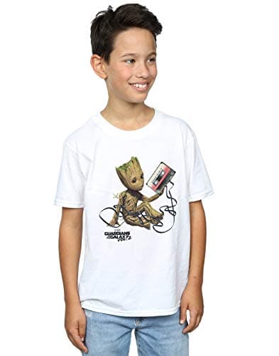 Image of Marvel Boys Guardians of The Galaxy Groot Tape T-Shirt White 5-6 Years