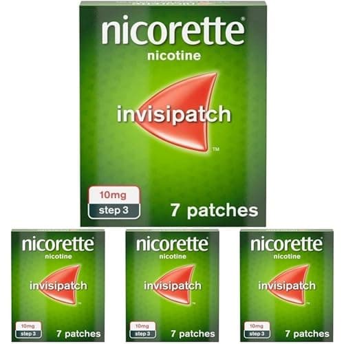 Image of Nicorette InvisiPatch 10mg, Step 3, (7 Patches), Nicotine Patches for Smoking Cessation, Discreet & Convenient Help to Quit Smoking, for All-Day Craving Relief (Pack of 4)