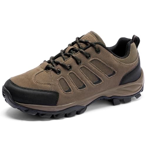 Image of TRAILBLITZ Walking Shoes Mens Lightweight Non Slip Comfortable Hiking Boots Climbing Trekking Outdoor Camping Trainers Mesh Lining Casual Men's Lace-Ups (10 Man,Brown)