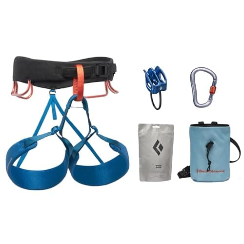 Image of Black Diamond Mens Momentum Rock Climbing Harness - Complete ATC-XP Package, Kingfisher 24, Medium, BD6500070000MD_1
