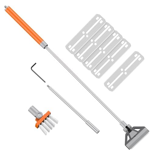 Image of Pawfly 65cm Aquarium Algae Scraper for Glass, Fish Tank Glass Cleaner with Brush & 5 Stainless Steel Blades – Multi-Angle Aquarium Glass Scraper for Reef & Planted Tanks