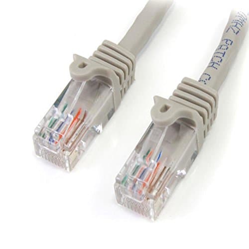 Image of StarTech.com 5m Grey Cat5e Snagless RJ45 UTP Patch Cable - 5 m Patch Cord - Ethernet Patch Cable - RJ45 Male to Male Cat 5e Cable - Gray (45PAT5MGR)