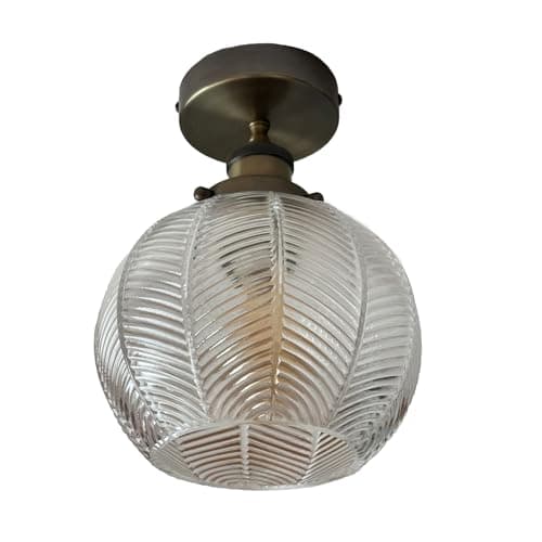Image of Kairui Lighting Vintage Glass Ceiling Light E27 Socket Flush Mount Ceiling Lamp Semi Flush Mount Lamp for Hallway Bathroom Kitchen Bedroom