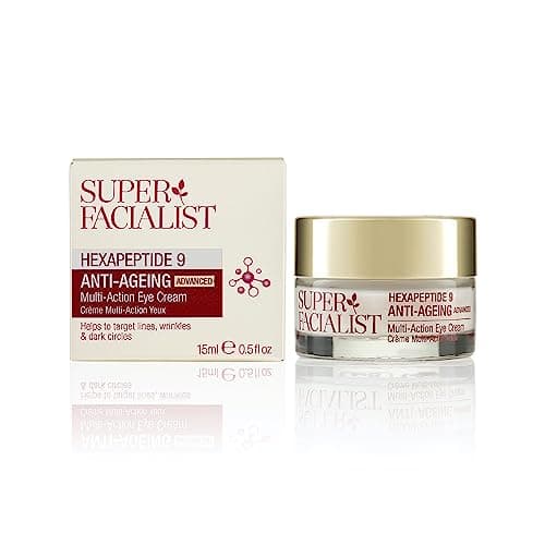 Image of Super Facialist Hexapeptide 9 Anti-Ageing Advanced Multi Action Eye Cream - Anti Ageing Face Cream to Target Dark Circles & Fine Lines with Caffeine, Vegan Friendly, 15 ml