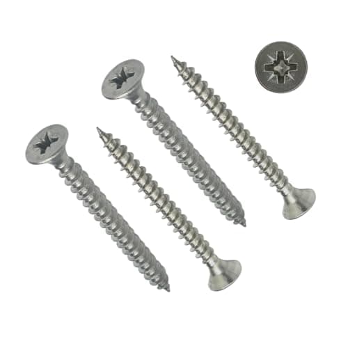 Image of TERF® 5.0mm X 70mm (No.10 X 2.3/4'') Pozi Flat Countersunk Stainless Steel A2 (304) Screws For Chipboard Wooden Timber MDF PVCu and General Use Screw Size 5.0mm X 70mm - 25 Pcs